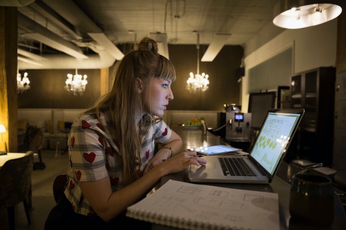 Girl working with Laptop