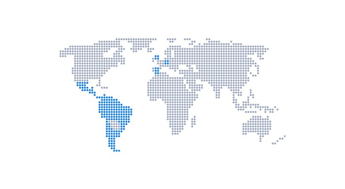 Worlwide map with regions we operate