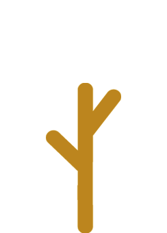 Dark yellow leafless tree - icon